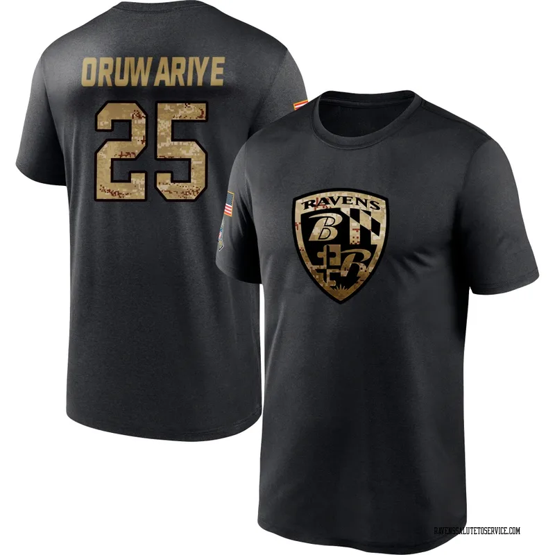 Men's Amani Oruwariye Baltimore Ravens Black 2020 Salute To Service Performance T-Shirt
