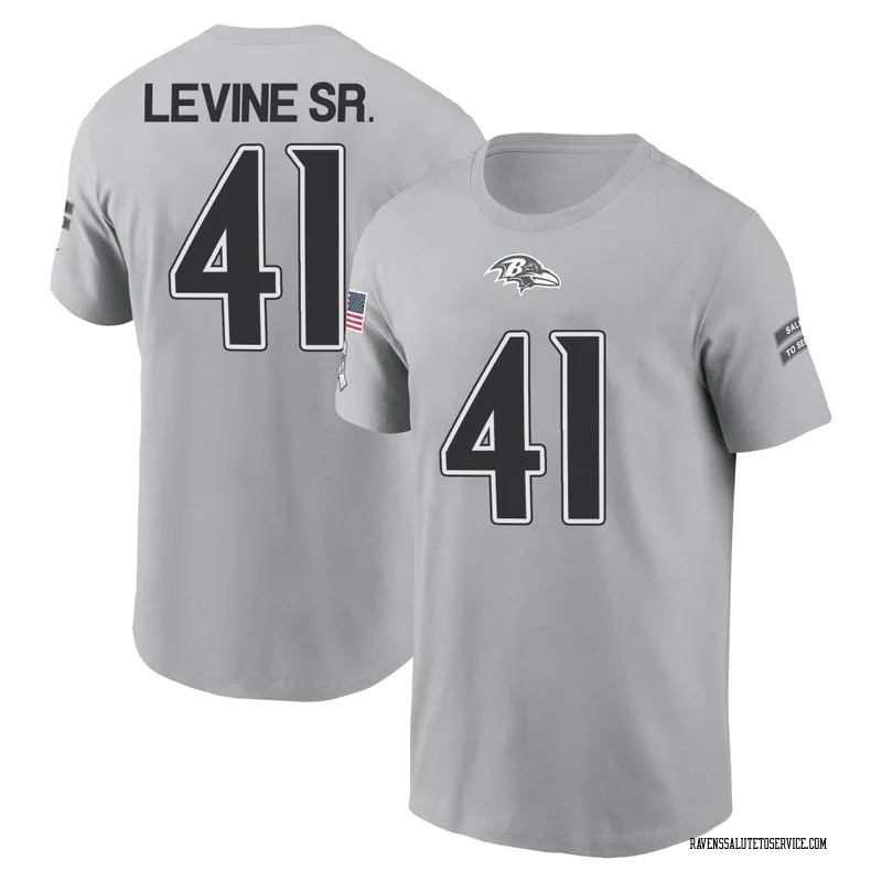 Men's Anthony Levine Sr. Baltimore Ravens Gray 2024 Salute to Service Name & Number T-Shirt