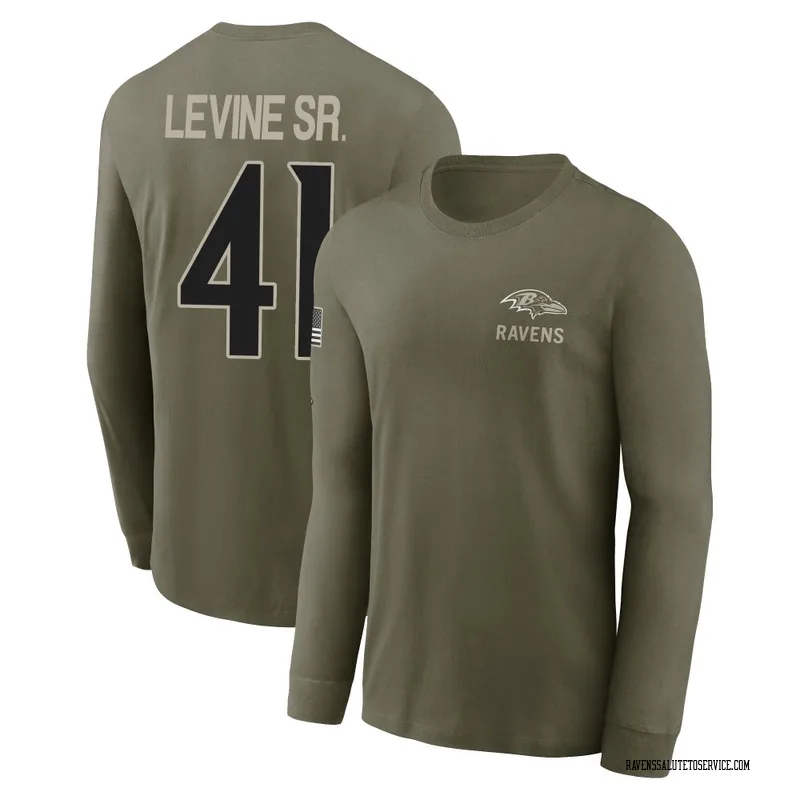 Men's Anthony Levine Sr. Baltimore Ravens Olive 2025 Salute to Service Sideline Long Sleeve T-Shirt
