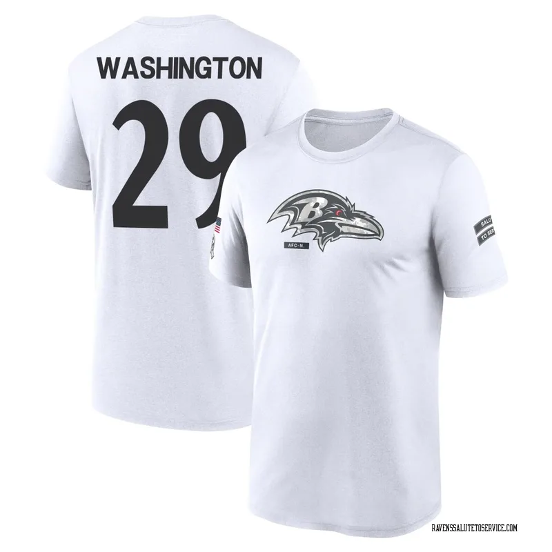 Men's Ar'Darius Washington Baltimore Ravens Legend White 2024 Salute to Service Performance T-Shirt