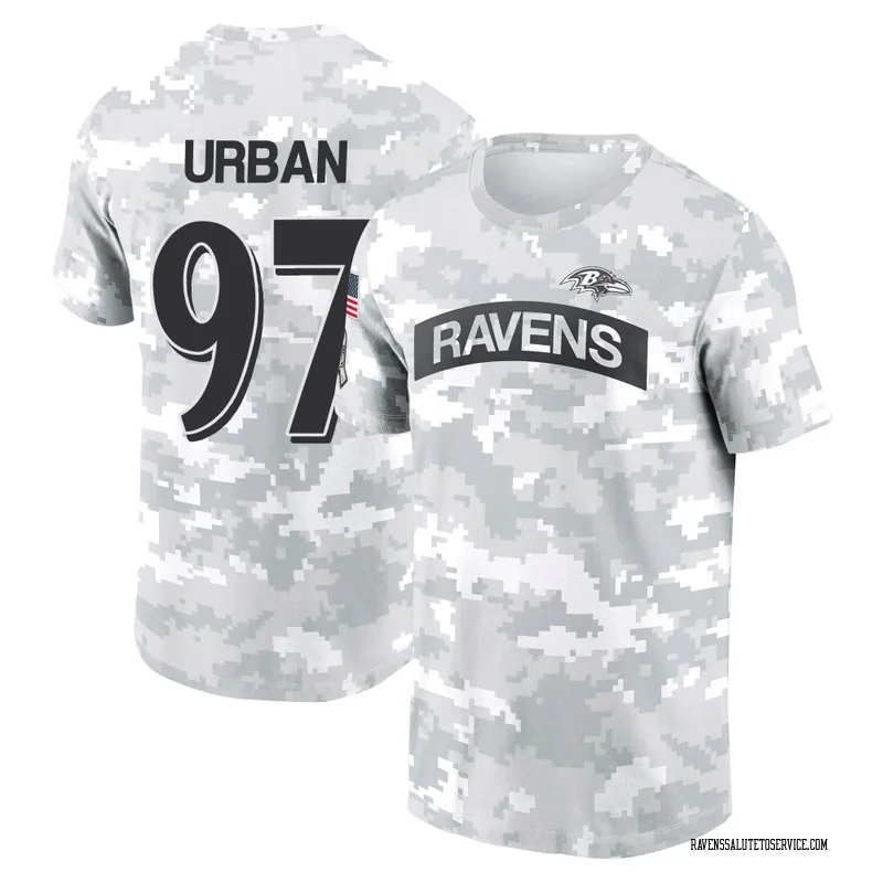 Men's Brent Urban Baltimore Ravens Camo Arctic 2024 Salute to Service Performance T-Shirt