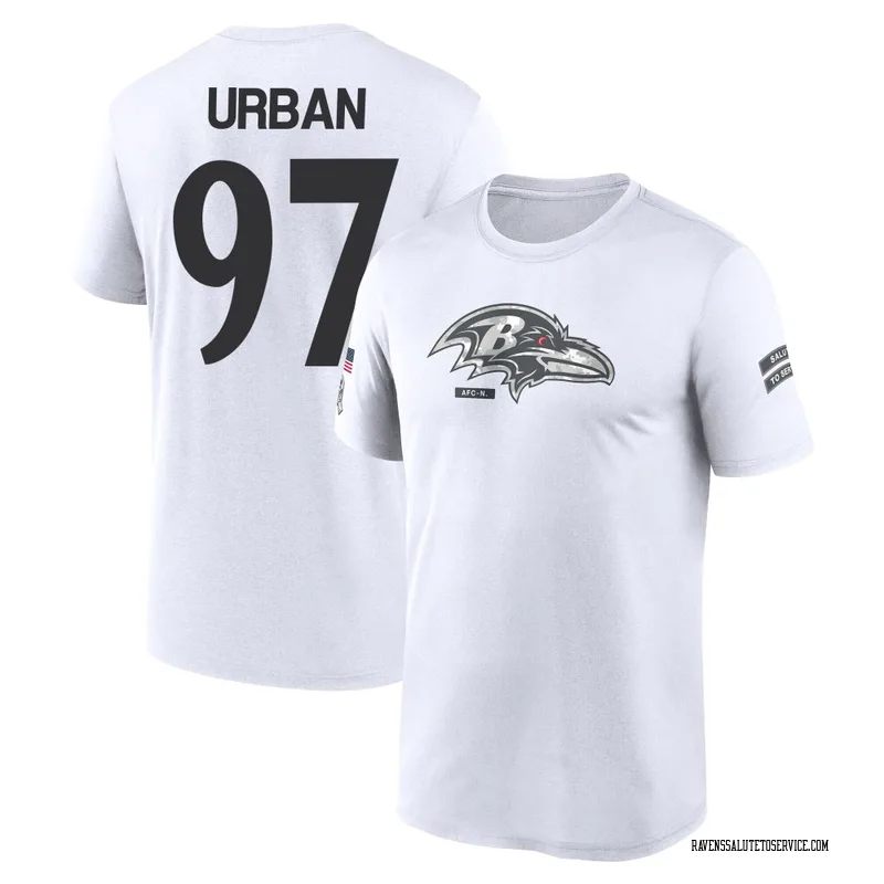 Men's Brent Urban Baltimore Ravens Legend White 2024 Salute to Service Performance T-Shirt