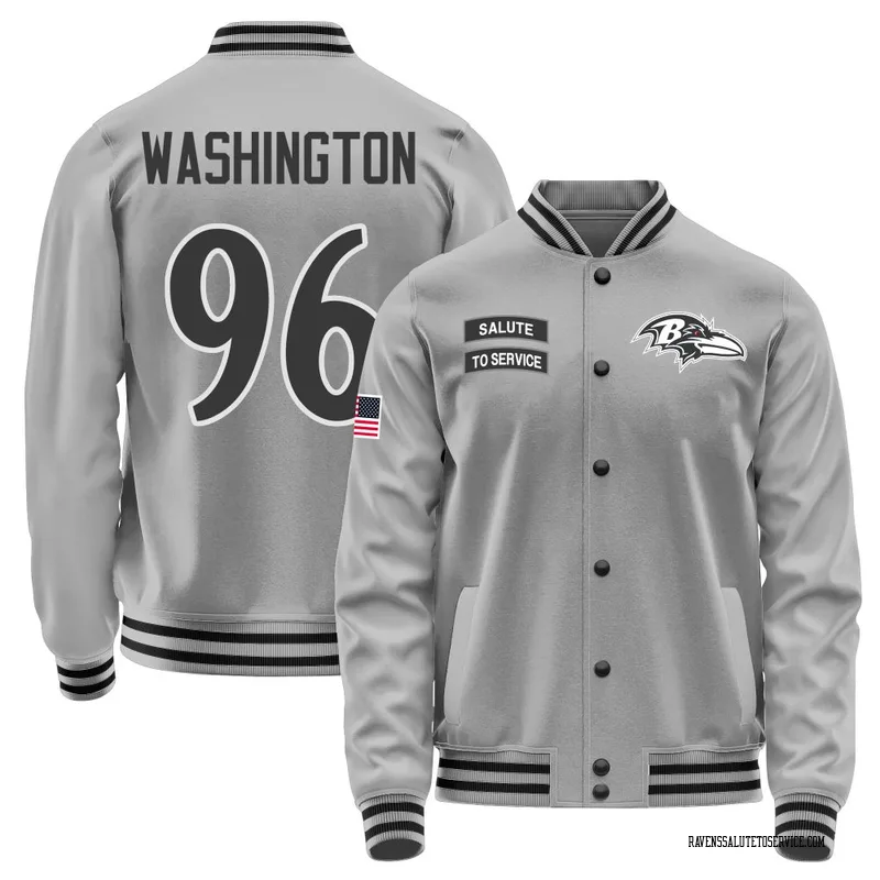 Men's Broderick Washington Baltimore Ravens Gray Salute to Service Performance Jacket