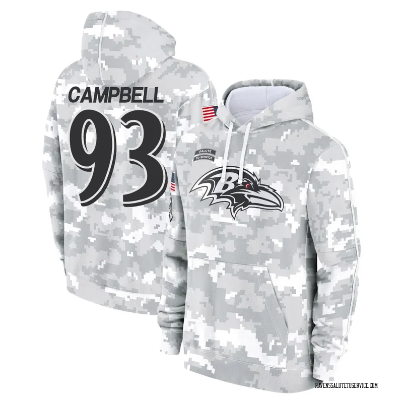 Men's Calais Campbell Baltimore Ravens Camo Arctic 2024 Salute to Service Club Fleece Pullover Hoodie