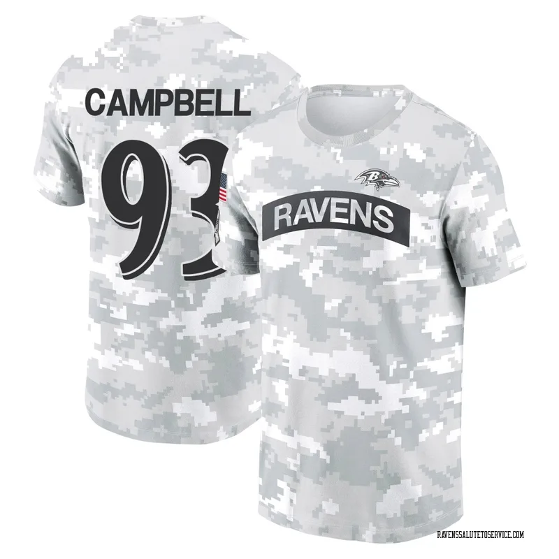 Men's Calais Campbell Baltimore Ravens Camo Arctic 2024 Salute to Service Performance T-Shirt
