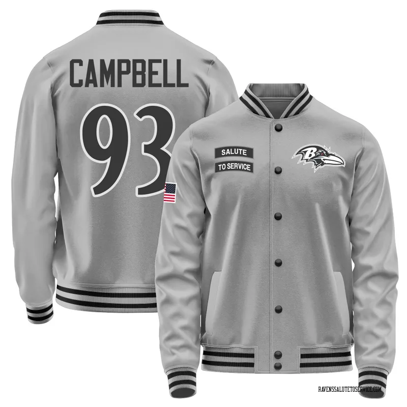 Men's Calais Campbell Baltimore Ravens Gray Salute to Service Performance Jacket