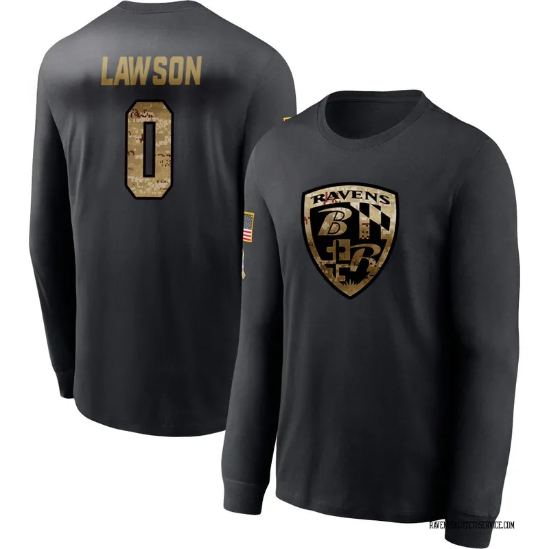 Men's Carl Lawson Baltimore Ravens Black 2020 Salute To Service Sideline Performance Long Sleeve T-Shirt