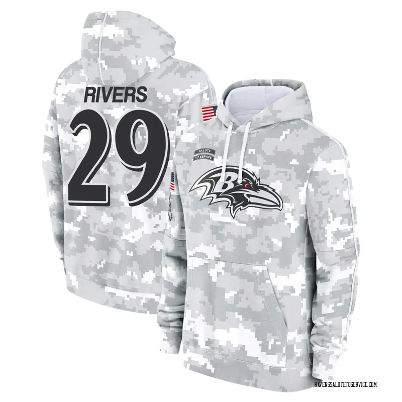 Men's Chandler Rivers Baltimore Ravens Camo Arctic 2024 Salute to Service Club Fleece Pullover Hoodie