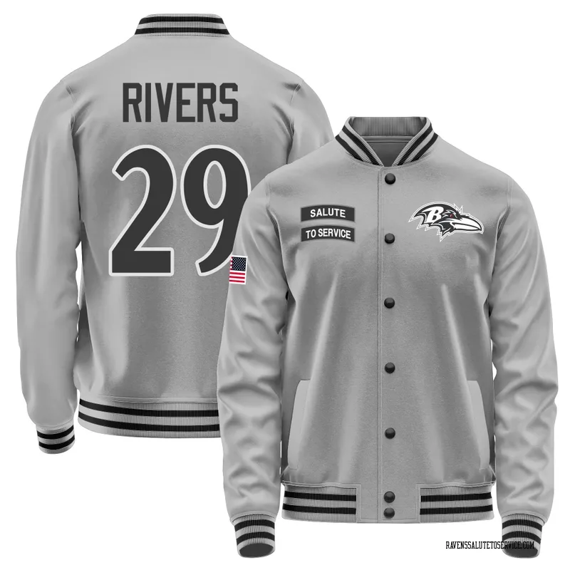 Men's Chandler Rivers Baltimore Ravens Gray Salute to Service Performance Jacket