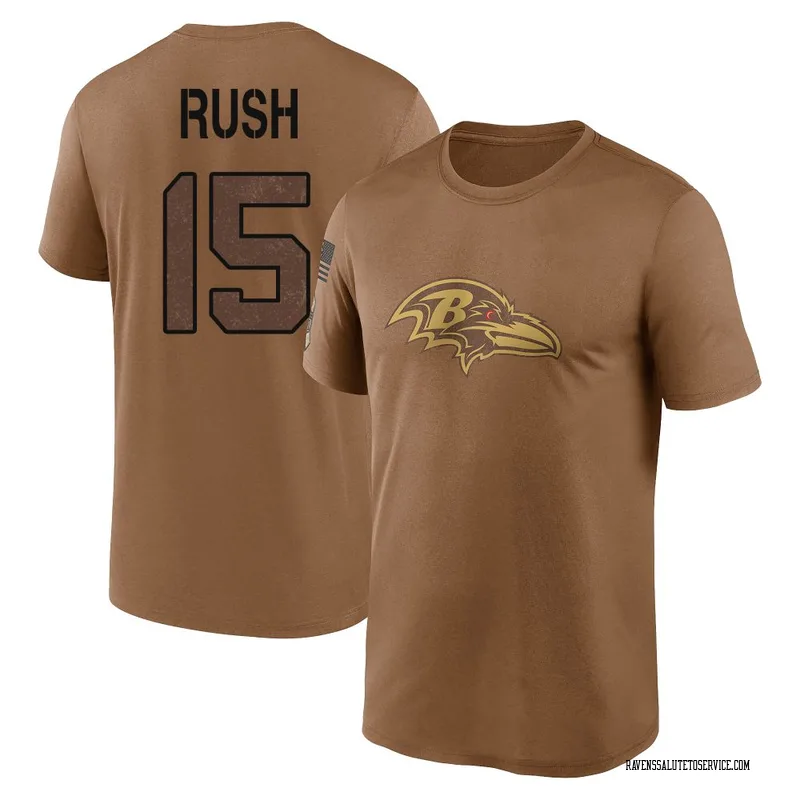 Men's Cooper Rush Baltimore Ravens Legend Brown 2023 Salute To Service Performance T-Shirt