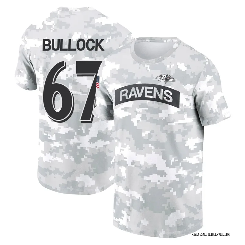Men's Corey Bullock Baltimore Ravens Camo Arctic 2024 Salute to Service Performance T-Shirt