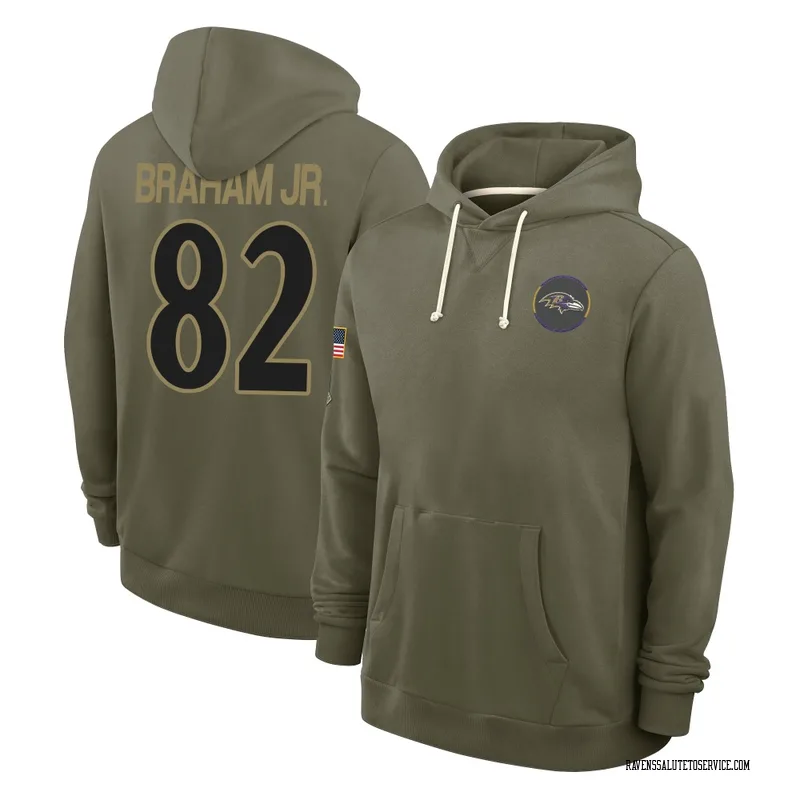 Men's Cortez Braham Jr. Baltimore Ravens Olive 2025 Salute to Service Hoodie