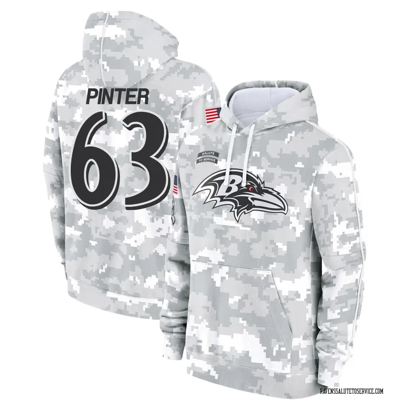 Men's Danny Pinter Baltimore Ravens Camo Arctic 2024 Salute to Service Club Fleece Pullover Hoodie