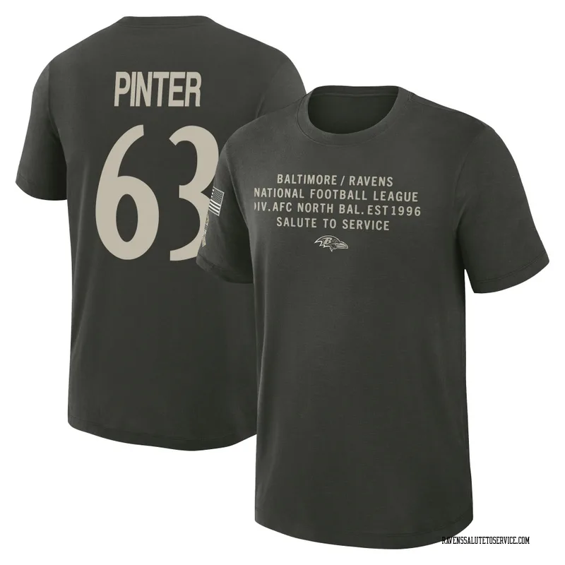 Men's Danny Pinter Baltimore Ravens Green Dark/ 2025 Salute to Service Sideline Slub T-Shirt