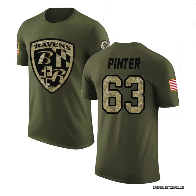 Men's Danny Pinter Baltimore Ravens Legend Olive Salute to Service T-Shirt
