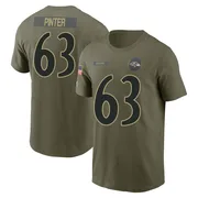 Men's Danny Pinter Baltimore Ravens Olive 2025 Salute to Service Name & Number T-Shirt