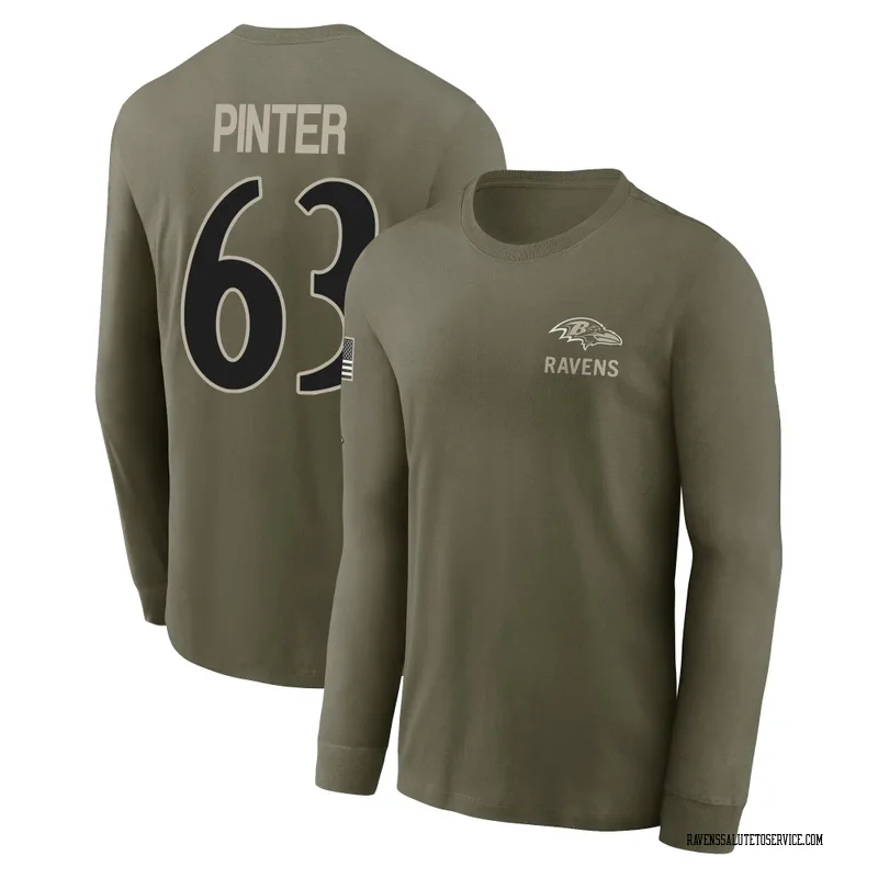Men's Danny Pinter Baltimore Ravens Olive 2025 Salute to Service Sideline Long Sleeve T-Shirt