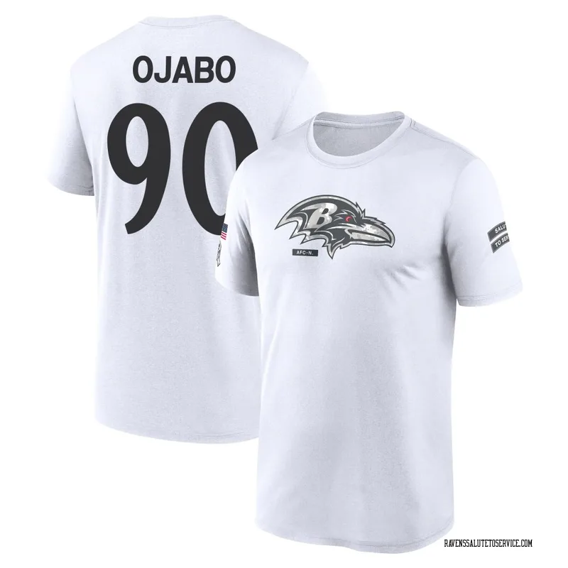 Men's David Ojabo Baltimore Ravens Legend White 2024 Salute to Service Performance T-Shirt