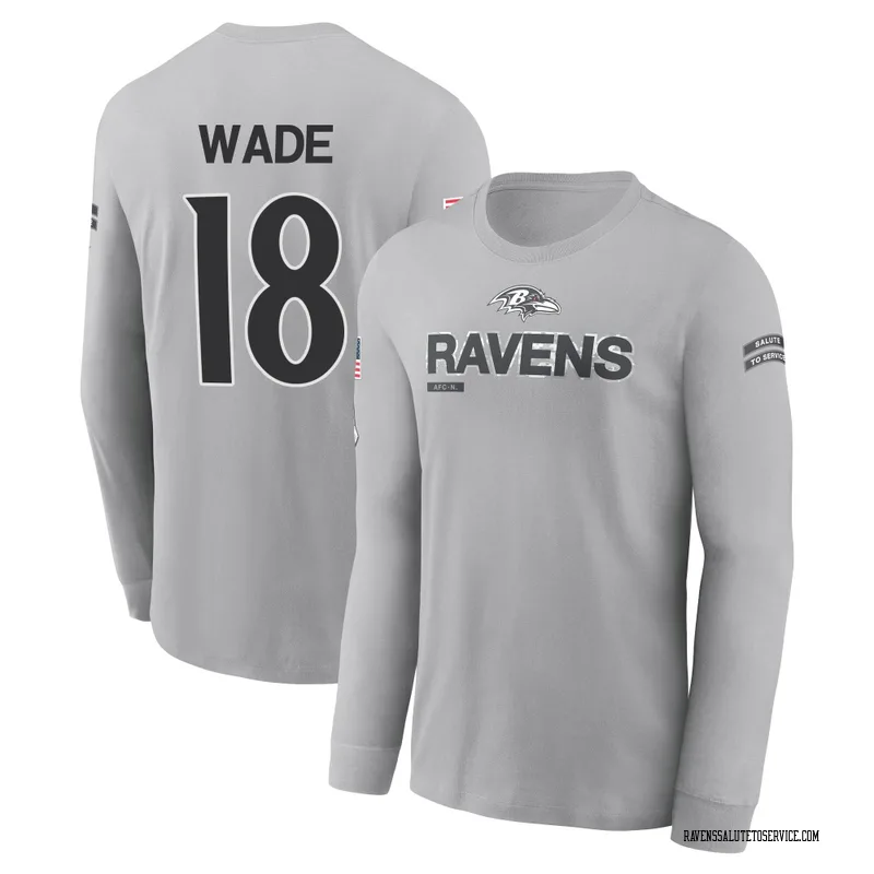 Men's Dayton Wade Baltimore Ravens Gray 2024 Salute to Service Long Sleeve T-Shirt