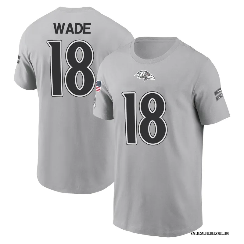 Men's Dayton Wade Baltimore Ravens Gray 2024 Salute to Service Name & Number T-Shirt