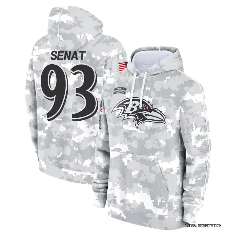 Men's Deadrin Senat Baltimore Ravens Camo Arctic 2024 Salute to Service Club Fleece Pullover Hoodie