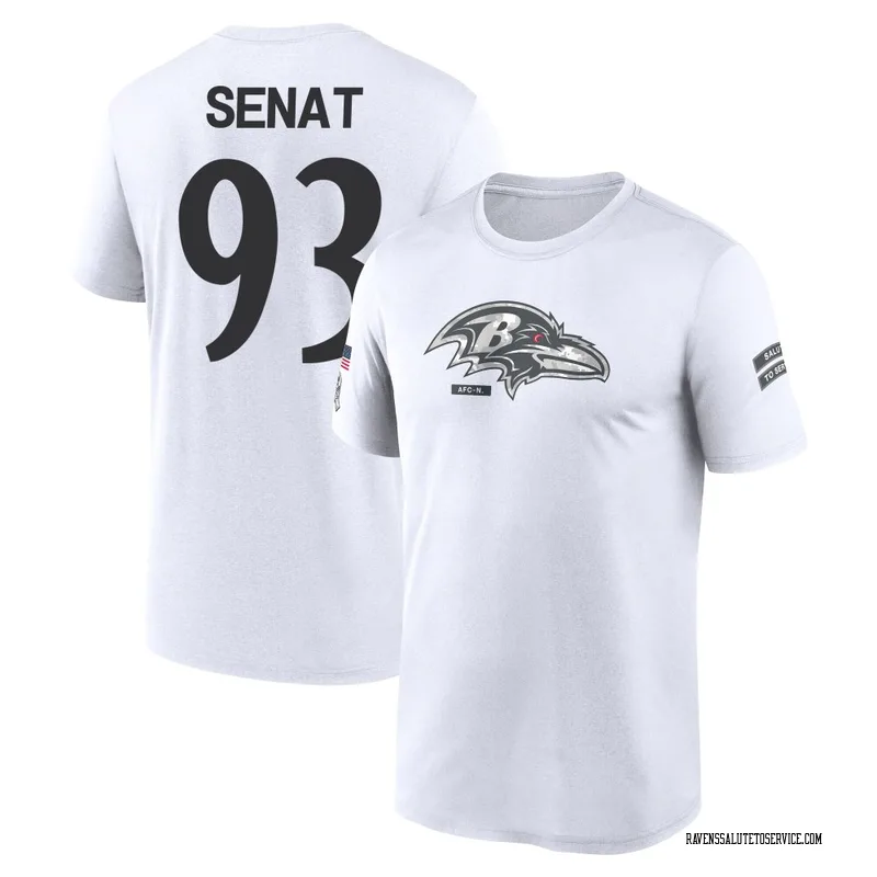 Men's Deadrin Senat Baltimore Ravens Legend White 2024 Salute to Service Performance T-Shirt