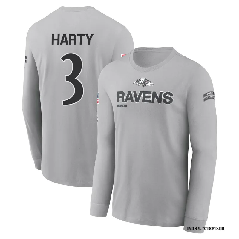 Men's Deonte Harty Baltimore Ravens Gray 2024 Salute to Service Long Sleeve T-Shirt