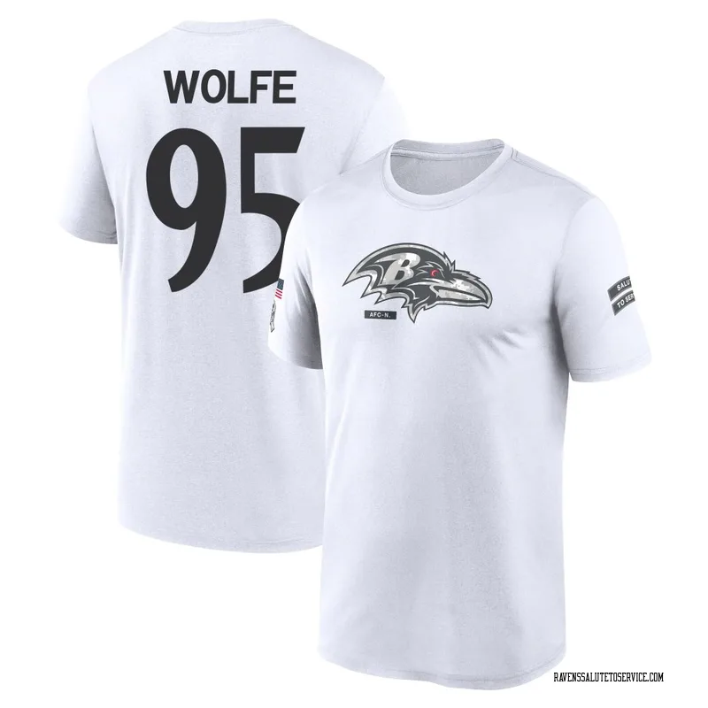 Men's Derek Wolfe Baltimore Ravens Legend White 2024 Salute to Service Performance T-Shirt