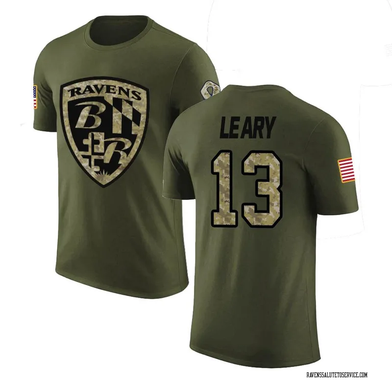 Men's Devin Leary Baltimore Ravens Legend Olive Salute to Service T-Shirt