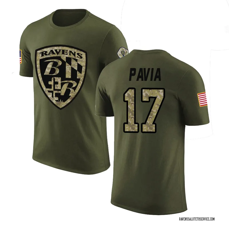 Men's Diego Pavia Baltimore Ravens Legend Olive Salute to Service T-Shirt