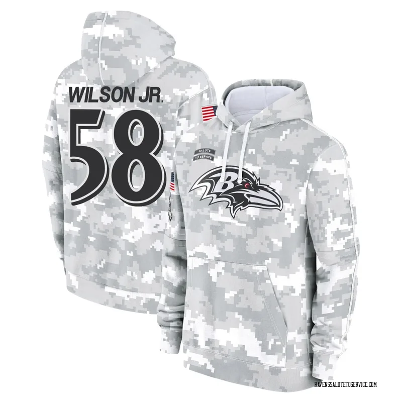 Men's Dion Wilson Jr. Baltimore Ravens Camo Arctic 2024 Salute to Service Club Fleece Pullover Hoodie