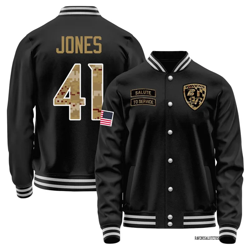Men's Dre'Mont Jones Baltimore Ravens Black Salute to Service Sideline Performance Jacket
