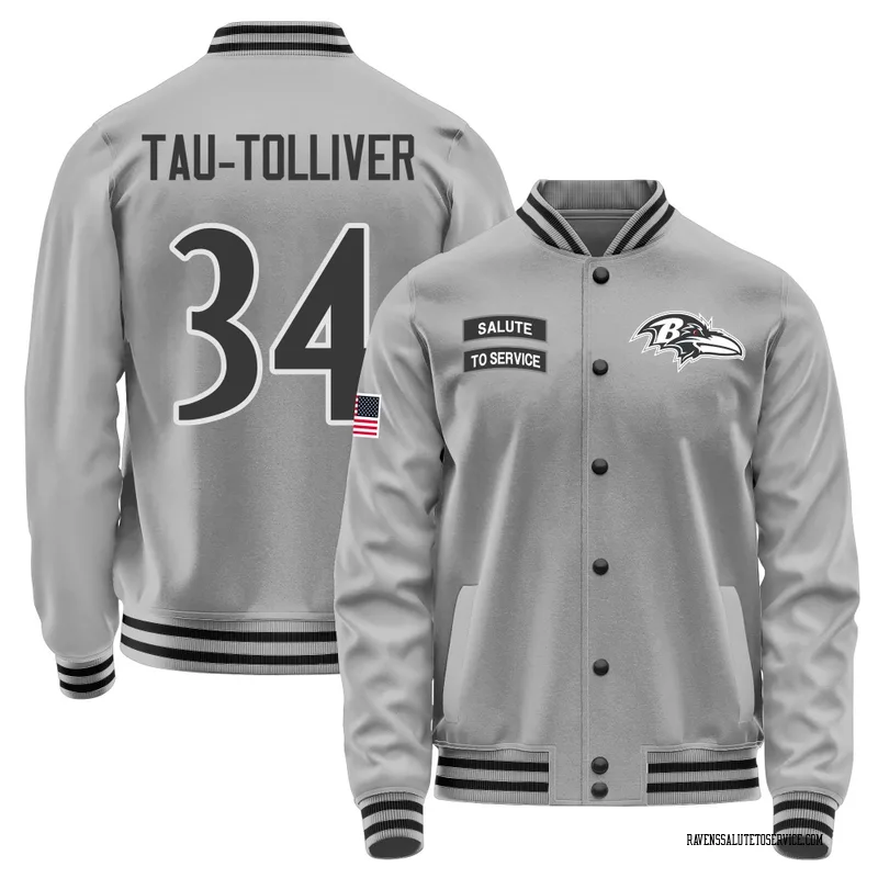 Men's Elijah Tau-Tolliver Baltimore Ravens Gray Salute to Service Performance Jacket