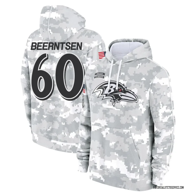 Men's Evan Beerntsen Baltimore Ravens Camo Arctic 2024 Salute to Service Club Fleece Pullover Hoodie
