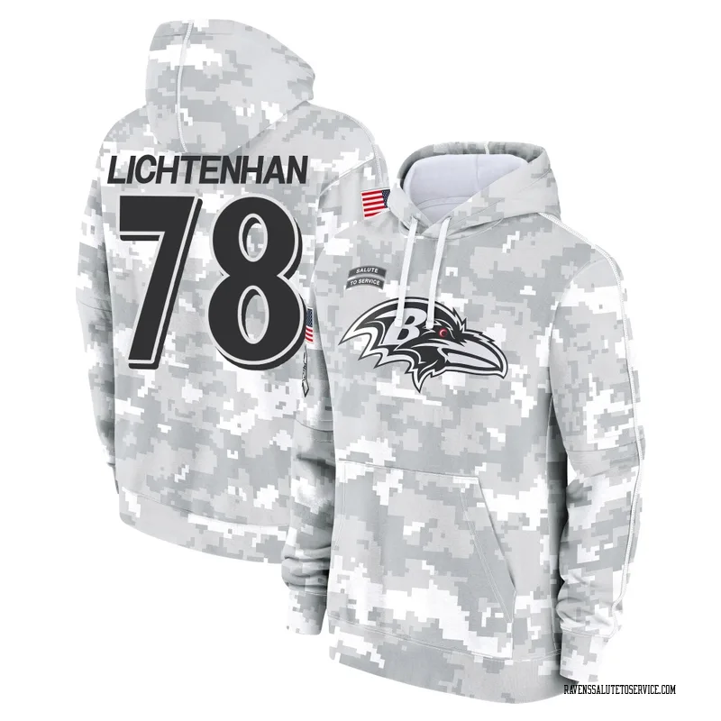Men's Gerad Lichtenhan Baltimore Ravens Camo Arctic 2024 Salute to Service Club Fleece Pullover Hoodie