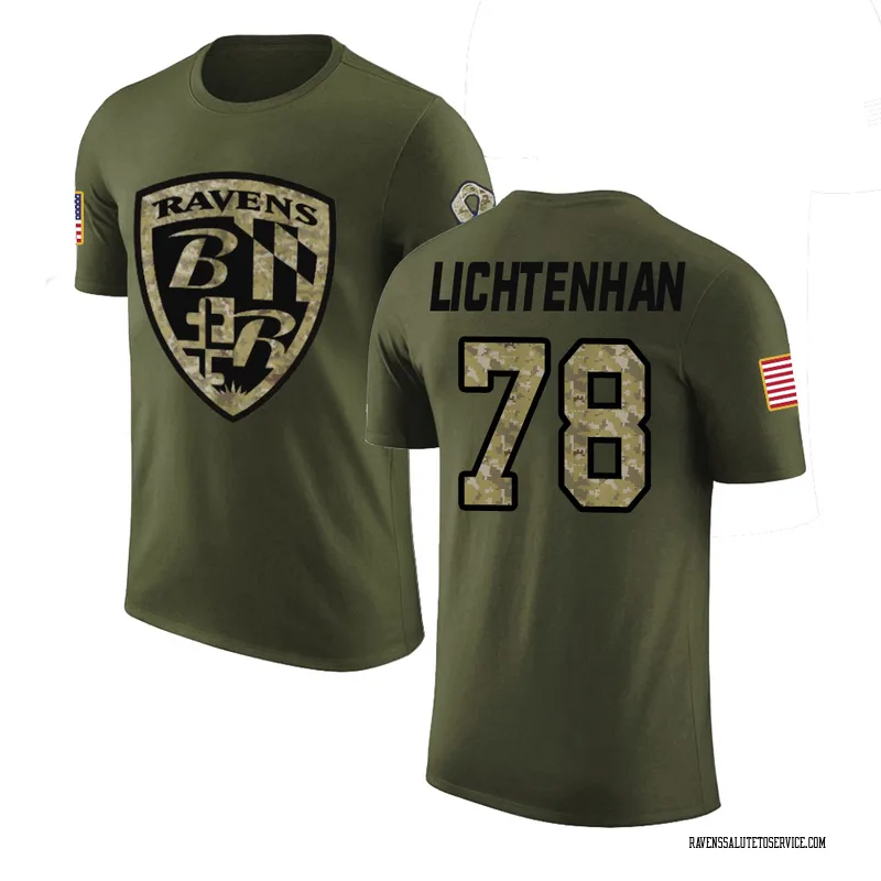 Men's Gerad Lichtenhan Baltimore Ravens Legend Olive Salute to Service T-Shirt