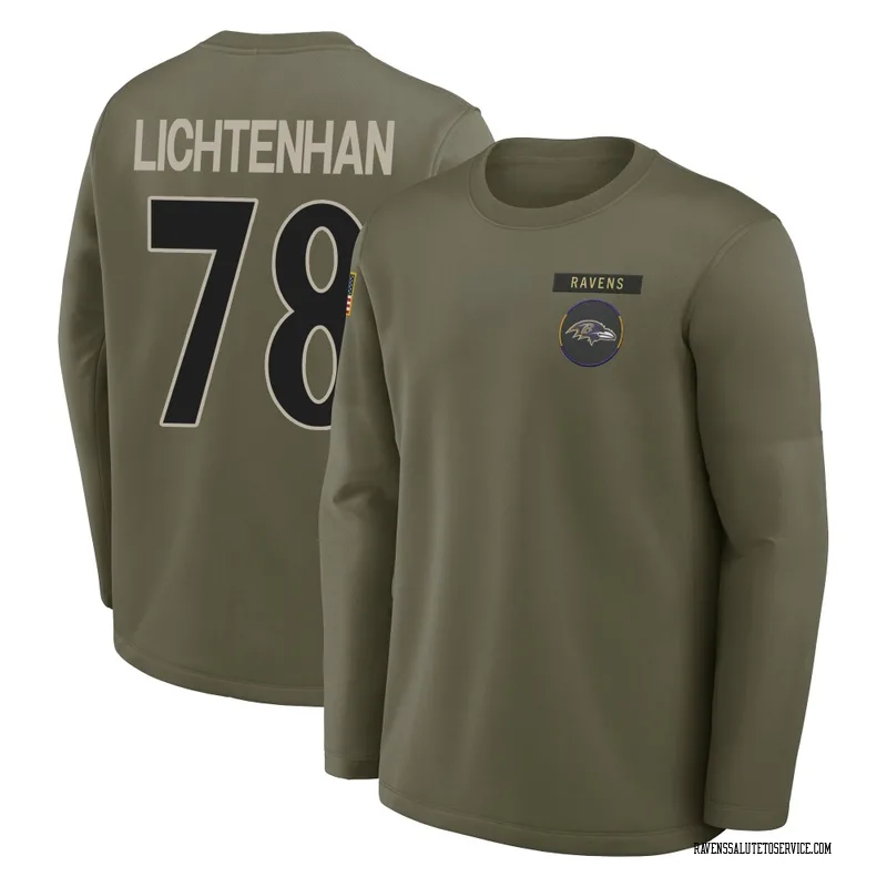 Men's Gerad Lichtenhan Baltimore Ravens Olive 2025 Salute to Service Sideline Coaches Long Sleeve T-Shirt