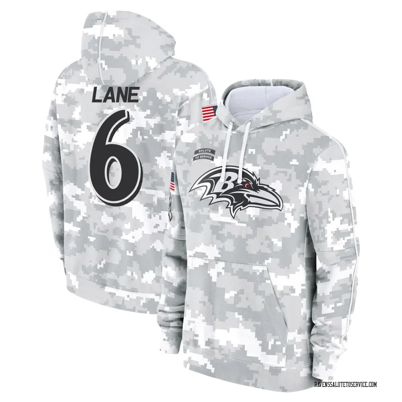Men's Ja'Kobi Lane Baltimore Ravens Camo Arctic 2024 Salute to Service Club Fleece Pullover Hoodie