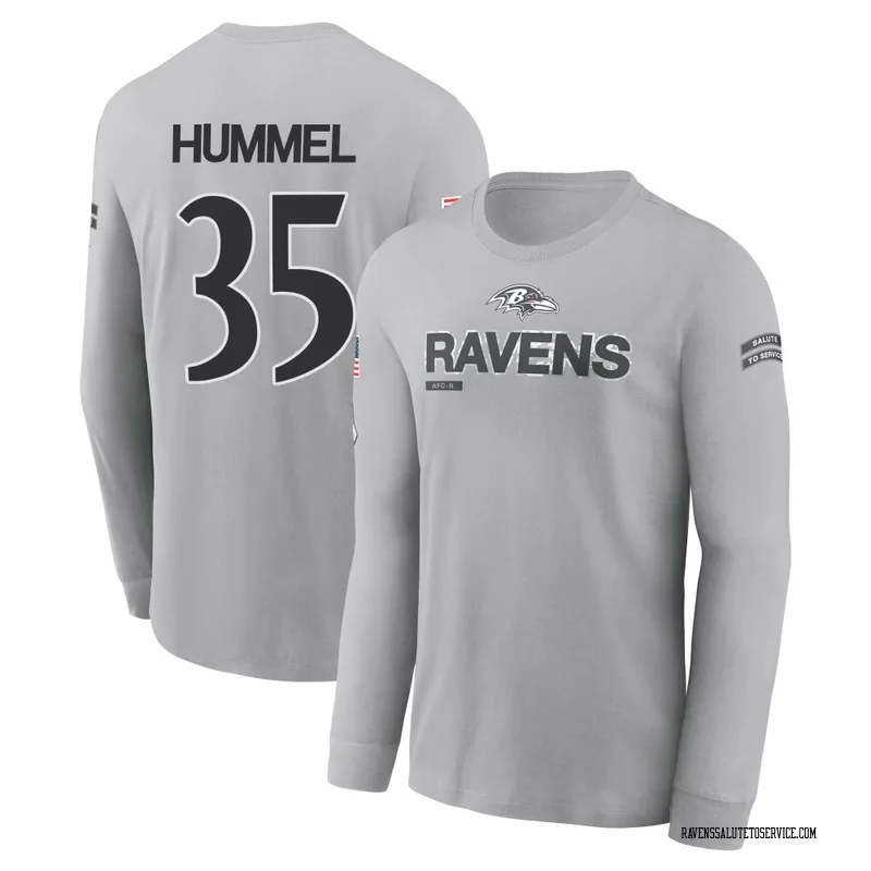 Men's Jacob Hummel Baltimore Ravens Gray 2024 Salute to Service Long Sleeve T-Shirt