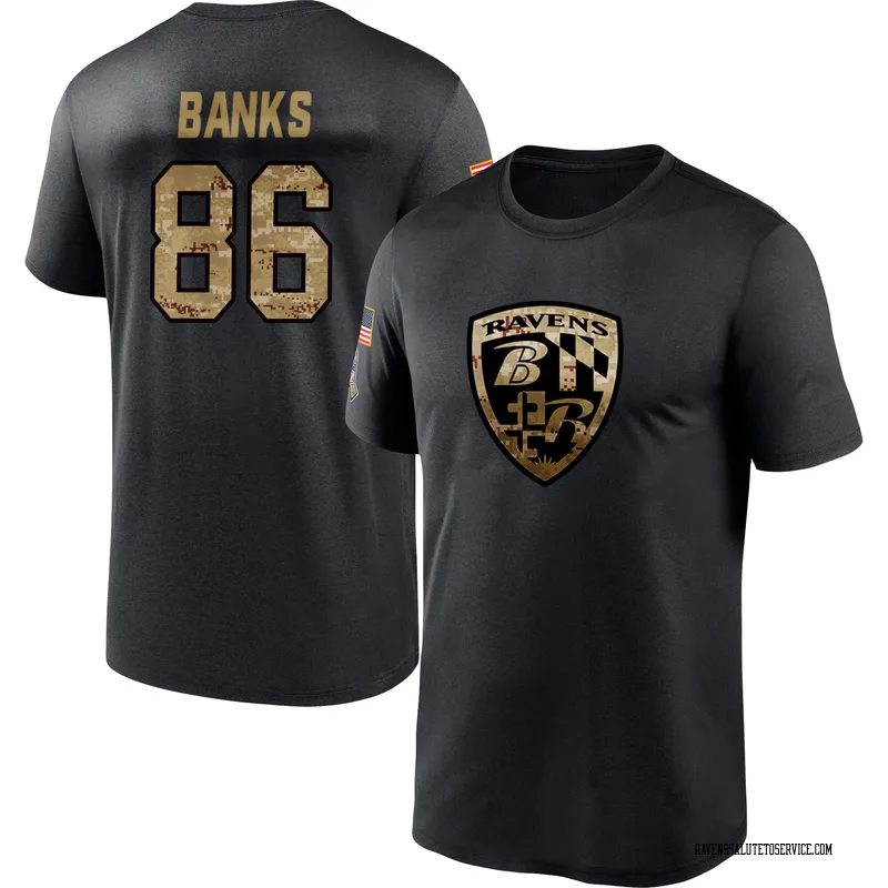 Men's Jahmal Banks Baltimore Ravens Black 2020 Salute To Service Performance T-Shirt