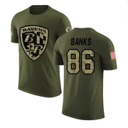 Men's Jahmal Banks Baltimore Ravens Legend Olive Salute to Service T-Shirt
