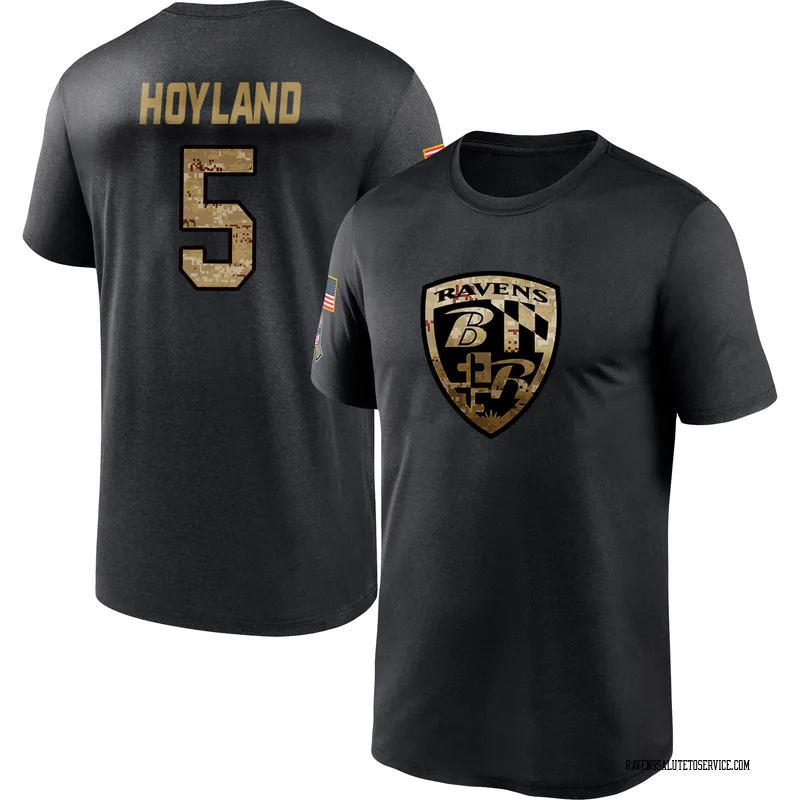 Men's John Hoyland Baltimore Ravens Black 2020 Salute To Service Performance T-Shirt