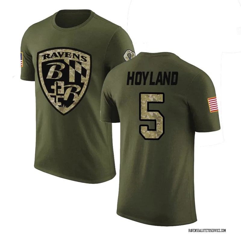 Men's John Hoyland Baltimore Ravens Legend Olive Salute to Service T-Shirt
