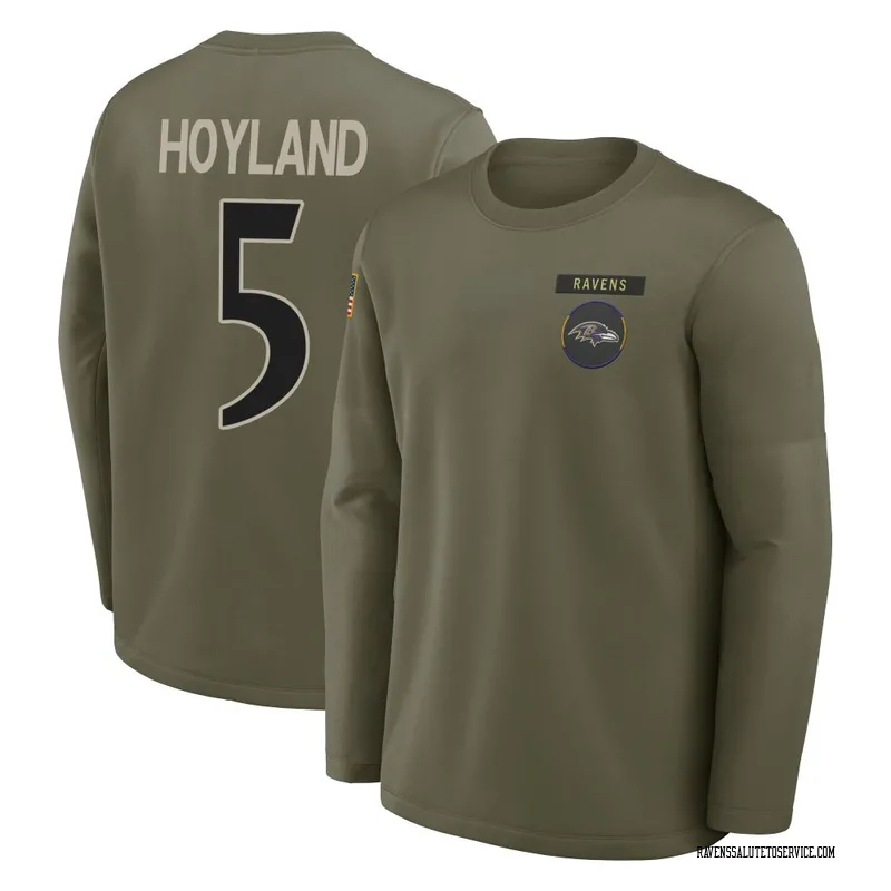 Men's John Hoyland Baltimore Ravens Olive 2025 Salute to Service Sideline Coaches Long Sleeve T-Shirt