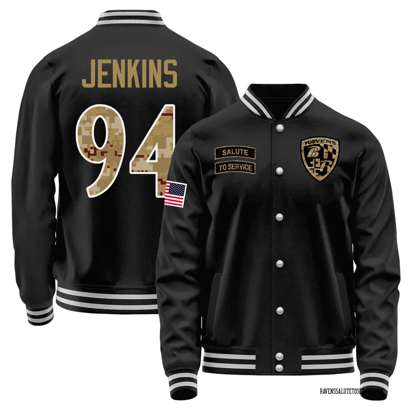 Men's John Jenkins Baltimore Ravens Black Salute to Service Sideline Performance Jacket