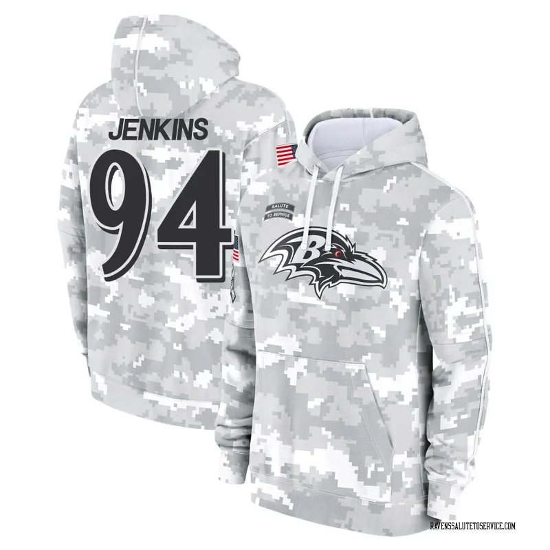 Men's John Jenkins Baltimore Ravens Camo Arctic 2024 Salute to Service Club Fleece Pullover Hoodie