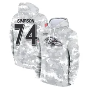 Men's John Simpson Baltimore Ravens Camo Arctic 2024 Salute to Service Club Fleece Pullover Hoodie