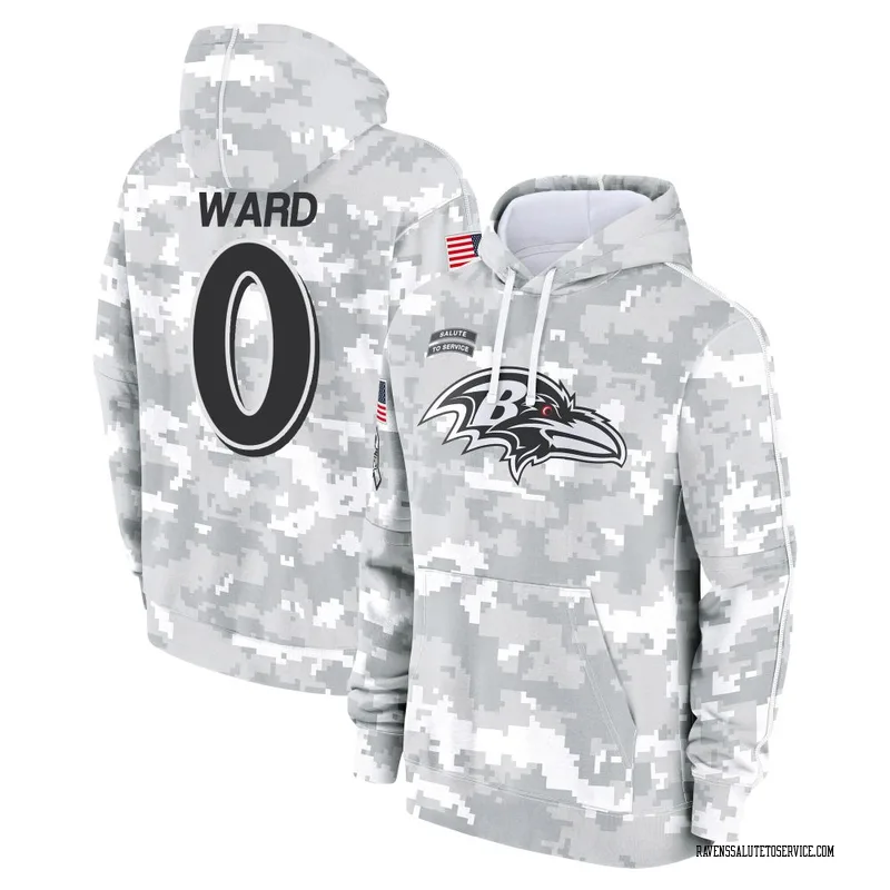 Men's Jonathan Ward Baltimore Ravens Camo Arctic 2024 Salute to Service Club Fleece Pullover Hoodie