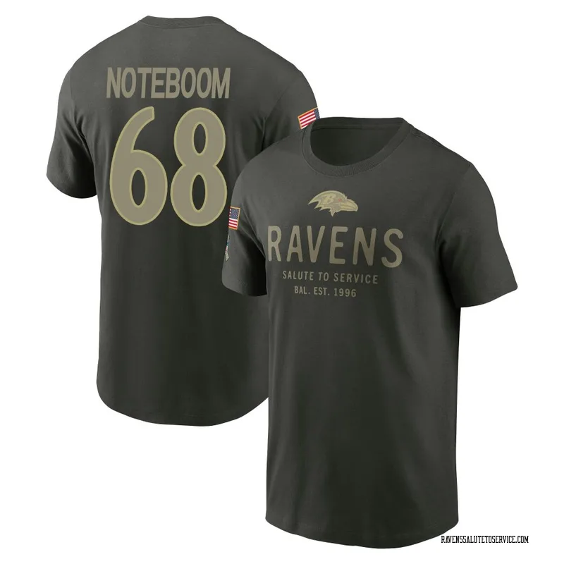 Men's Joseph Noteboom Baltimore Ravens Green Forest/ 2025 Salute to Service Sideline Primary Edge T-Shirt