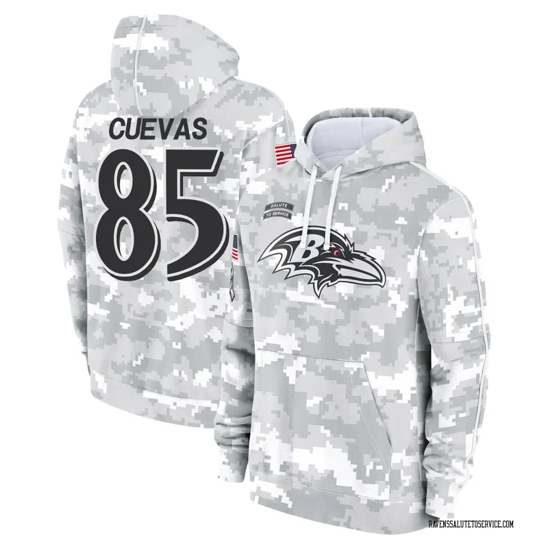 Men's Josh Cuevas Baltimore Ravens Camo Arctic 2024 Salute to Service Club Fleece Pullover Hoodie